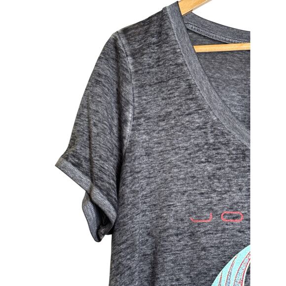 Journey Women's Graphic V Neck Japan 1981 Tour Pullover T-Shirt Size 2XL Black - Picture 2 of 6